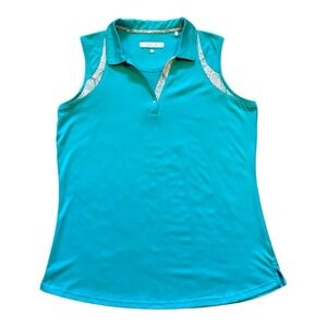 Pebble Beach Women's Sleeveless Turquoise Golf Sport Polo Top Size XXL